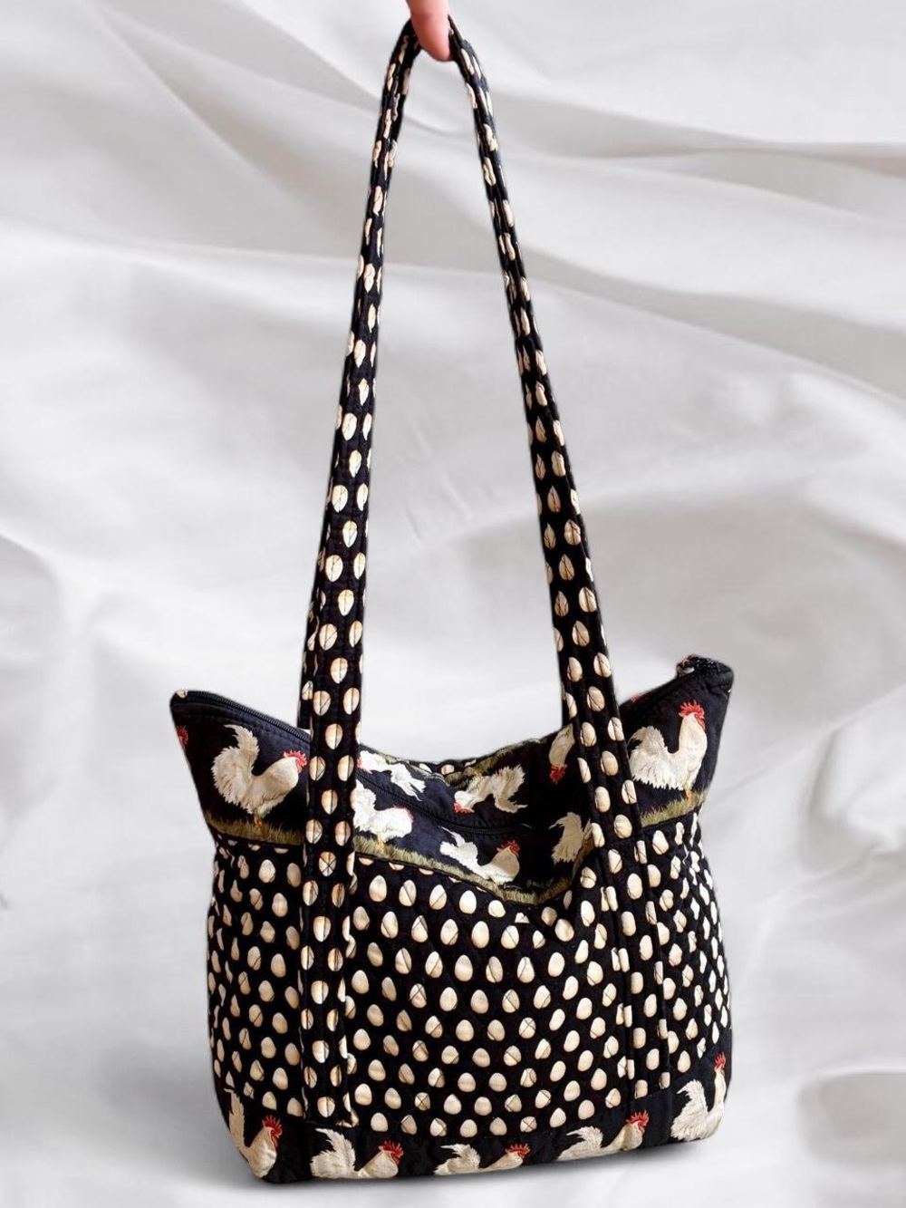 90s Vera Bradley Chanticleer Chicken Paddy Tote Bag - Picture 3 of 7